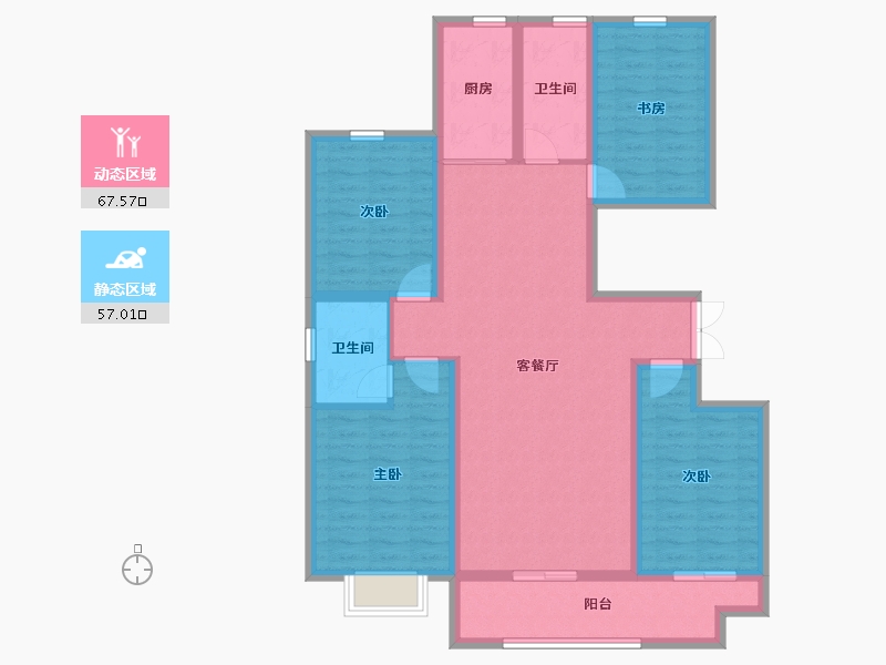 山东省-潍坊市-恒信阳光假日-111.20-户型库-动静分区