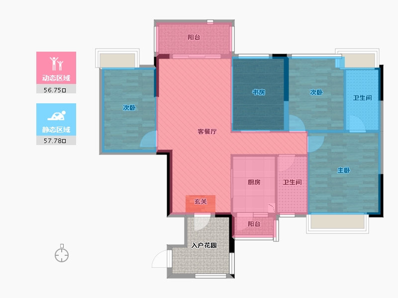 广东省-云浮市-臻汇园碧湖新城-109.67-户型库-动静分区