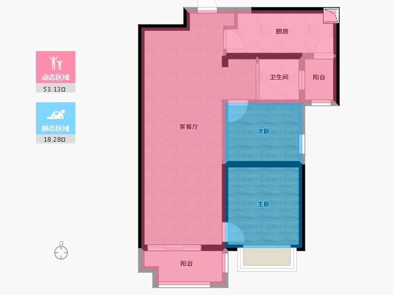 陕西省-西安市-汇悦城-62.76-户型库-动静分区