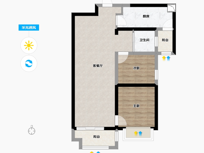 陕西省-西安市-汇悦城-62.76-户型库-采光通风