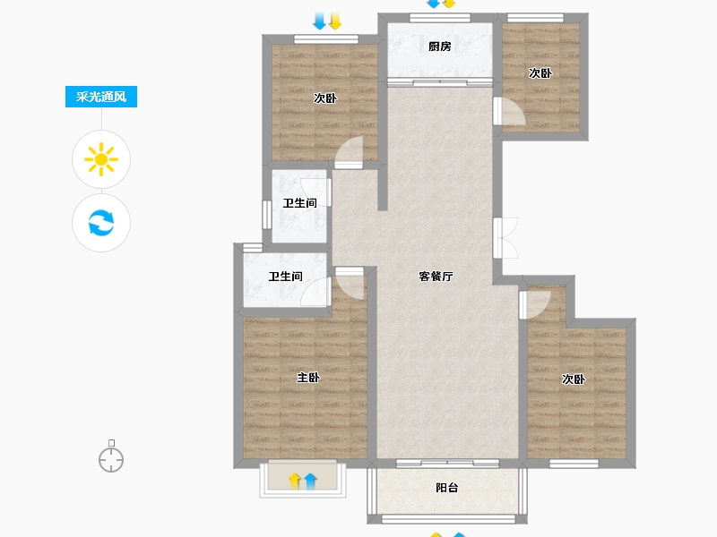 山西省-运城市-匡吉明珠城-101.37-户型库-采光通风