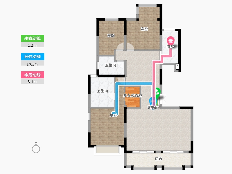 陕西省-西安市-天地源・大都会-129.66-户型库-动静线