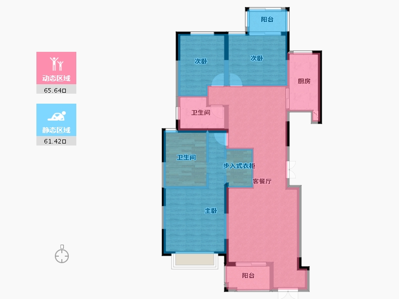 陕西省-西安市-天地源・大都会-115.09-户型库-动静分区