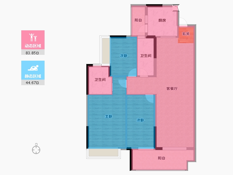 贵州省-贵阳市-美的花溪院子-117.00-户型库-动静分区