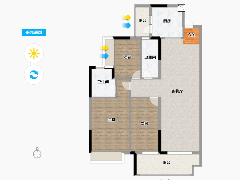 贵州省-贵阳市-美的花溪院子-117.00-户型库-采光通风