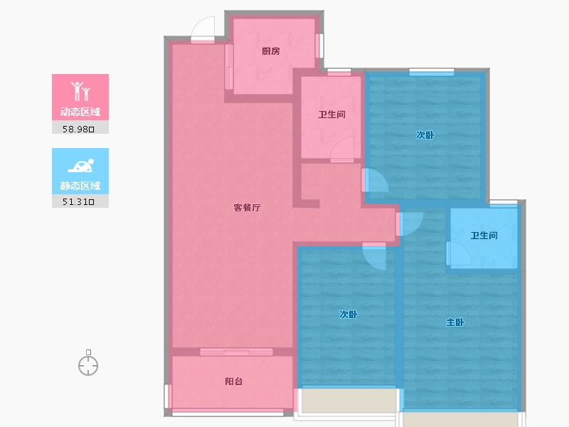 山东省-菏泽市-中达宜居荷苑-98.00-户型库-动静分区