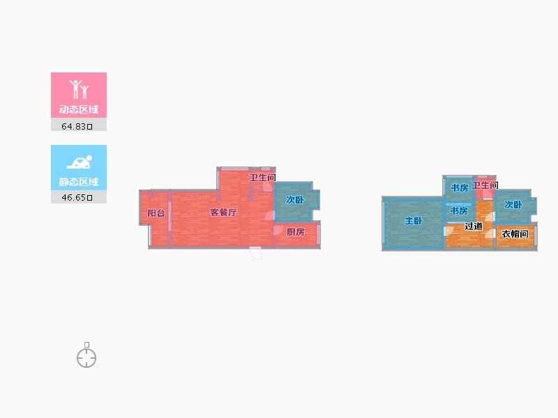 江苏省-南京市-旭日爱上城-115.32-户型库-动静分区