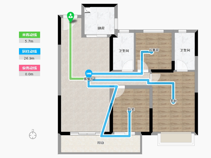 湖南省-长沙市-金茂建发・泊悦-96.76-户型库-动静线