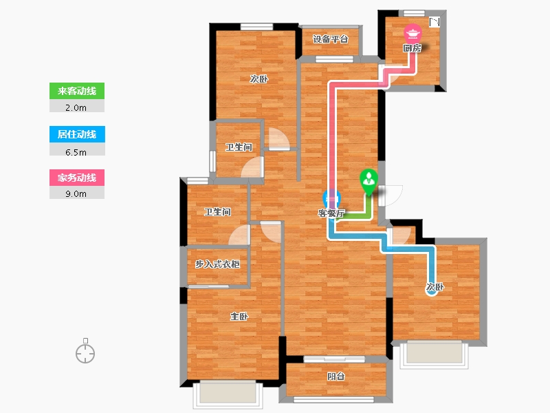 江苏省-南通市-锦绣瑞府-104.10-户型库-动静线