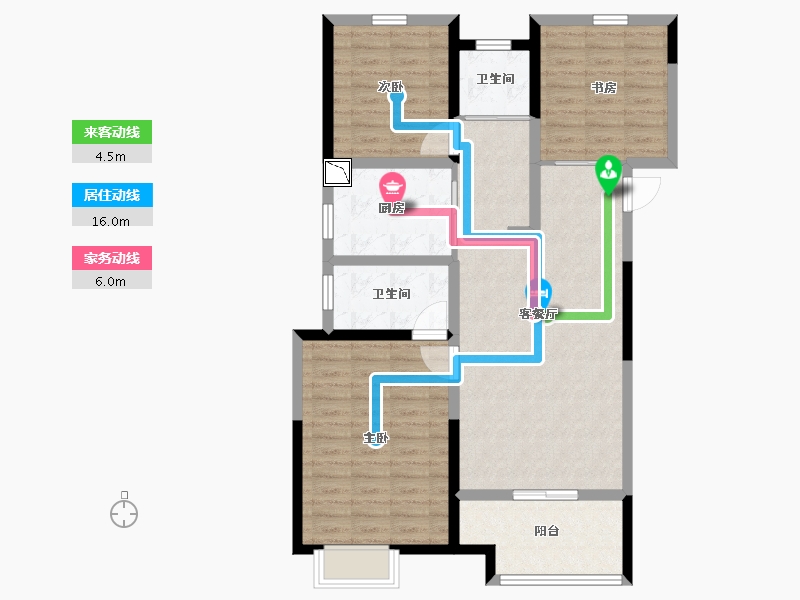 江苏省-苏州市-新希望錦麟府-95.00-户型库-动静线