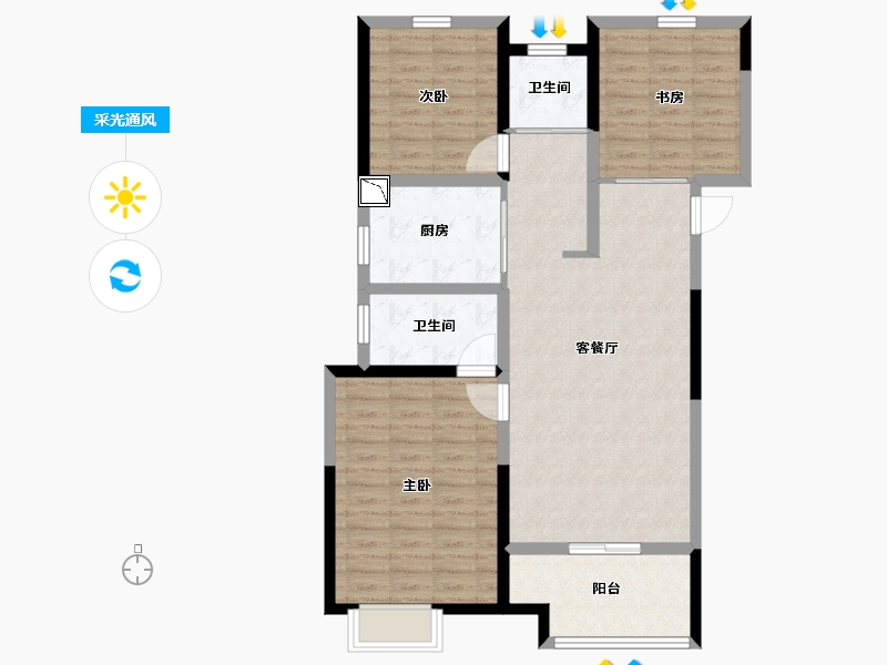 江苏省-苏州市-新希望錦麟府-95.00-户型库-采光通风