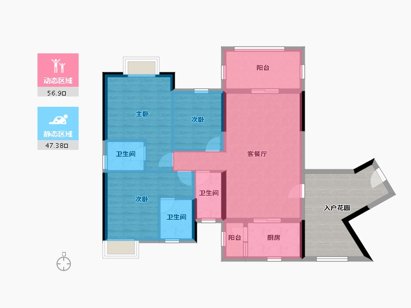 广东省-肇庆市-清华园-108.91-户型库-动静分区