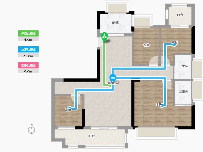 福建省-龙岩市-厦鑫博览佰院-83.72-户型库-动静线