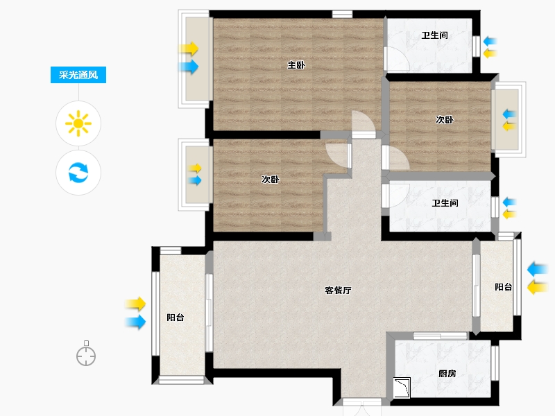 湖北省-武汉市-中建御景星城-99.00-户型库-采光通风