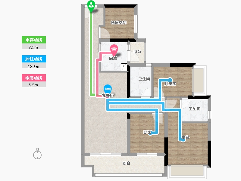 广东省-广州市-越秀・滨海新城-82.99-户型库-动静线