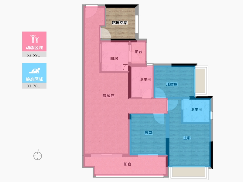 广东省-广州市-越秀・滨海新城-82.99-户型库-动静分区