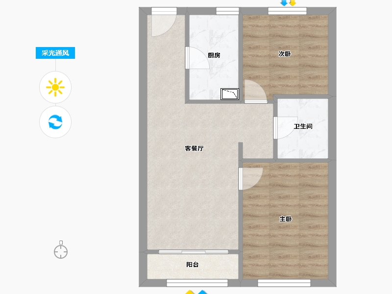 北京-北京市-长辛店安置房E地块-48.00-户型库-采光通风