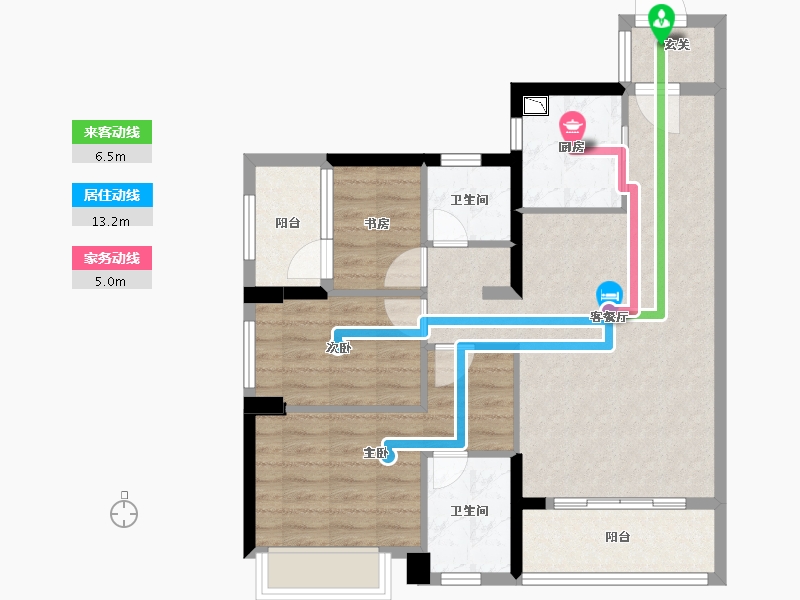 广东省-广州市-绿地珑�h府-78.58-户型库-动静线