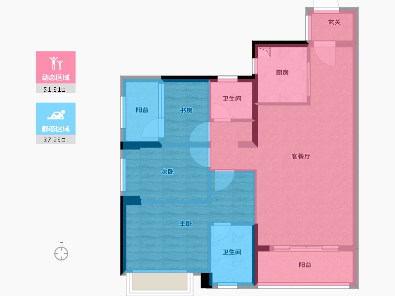 广东省-广州市-绿地珑�h府-78.58-户型库-动静分区