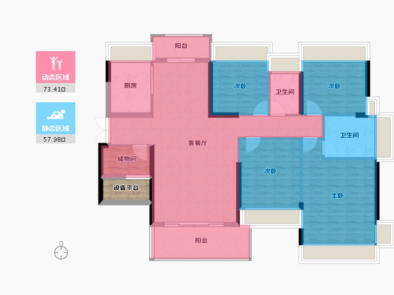 湖南省-衡阳市-融冠乐城-121.87-户型库-动静分区