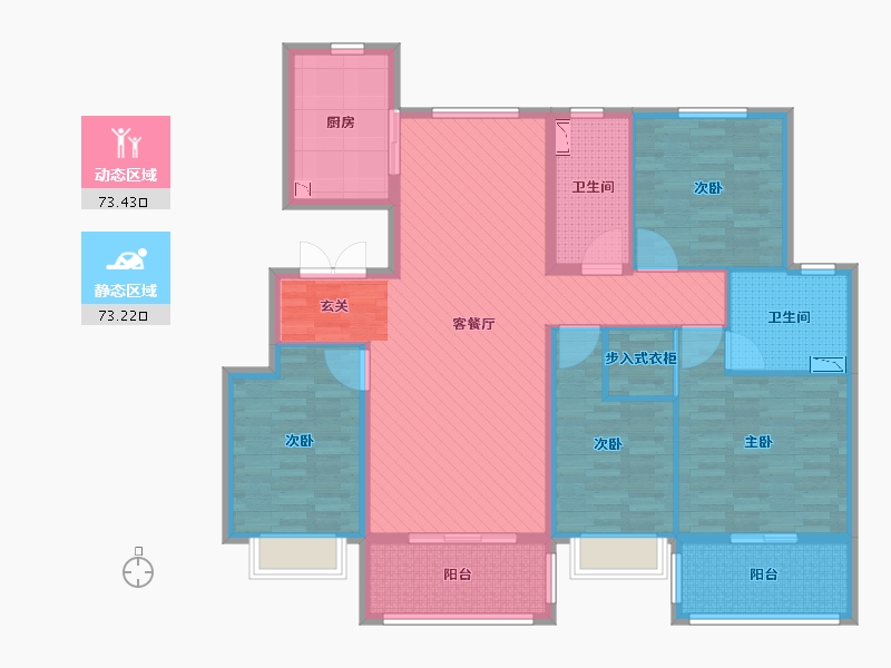 江苏省-南京市-中海玄武公馆-130.00-户型库-动静分区