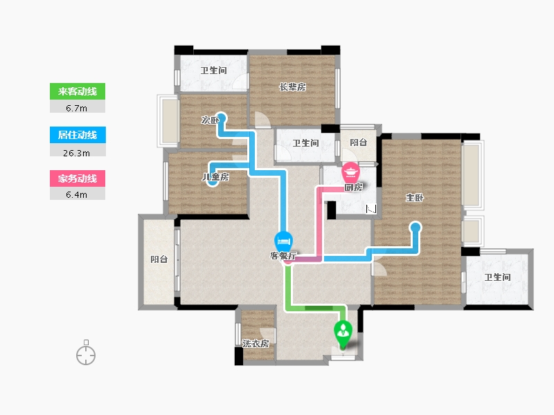 黑龙江省-鹤岗市-宝能城-164.02-户型库-动静线