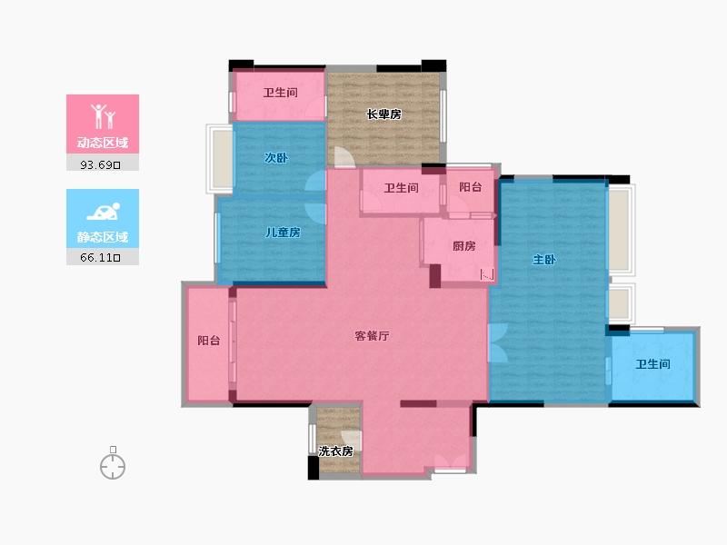 黑龙江省-鹤岗市-宝能城-164.02-户型库-动静分区