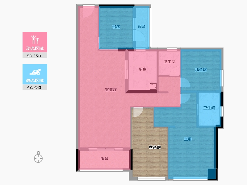 黑龙江省-鹤岗市-宝能城-98.17-户型库-动静分区