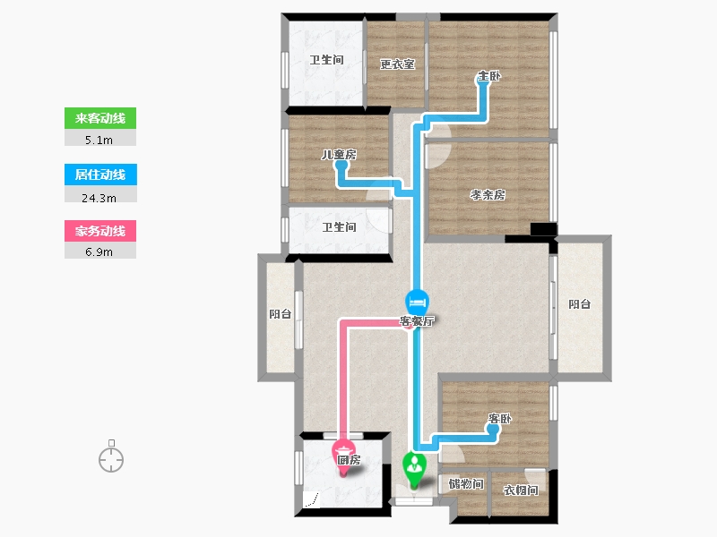 黑龙江省-鹤岗市-宝能城-129.64-户型库-动静线