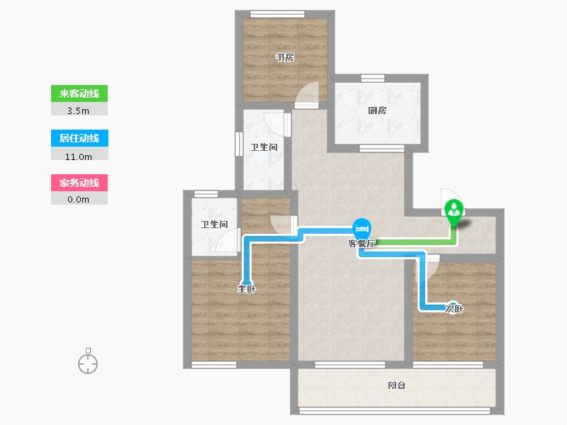 山东省-济南市-龙湖春江彼岸-83.59-户型库-动静线