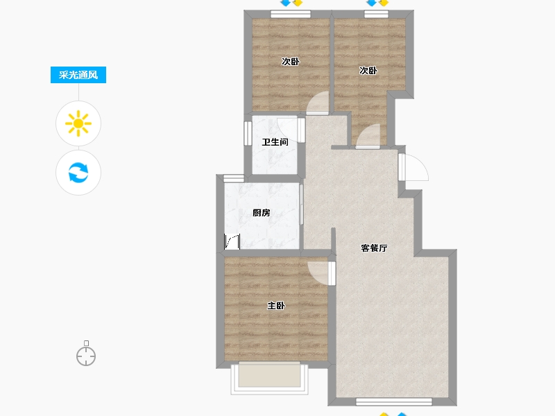 天津-天津市-保利梧桐大道-64.89-户型库-采光通风