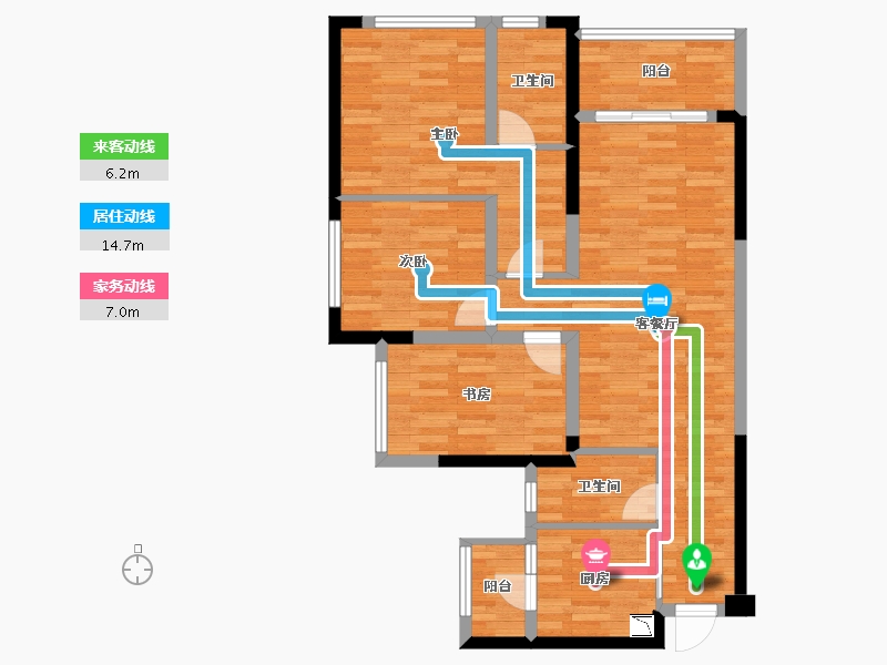 重庆-重庆市-万科重庆天地-86.49-户型库-动静线