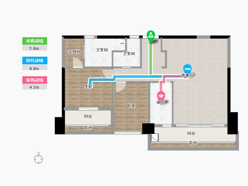 黑龙江省-鹤岗市-新天鹅堡-108.22-户型库-动静线