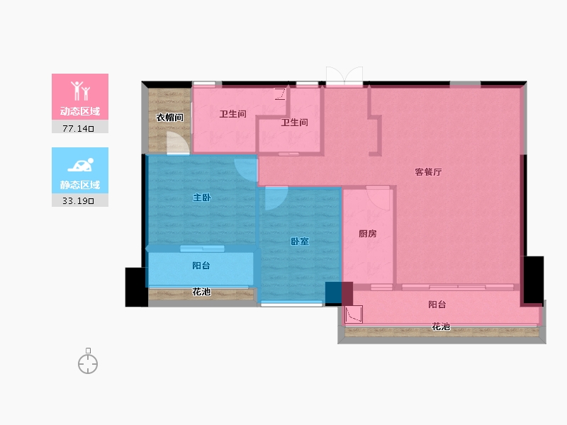 黑龙江省-鹤岗市-新天鹅堡-108.22-户型库-动静分区