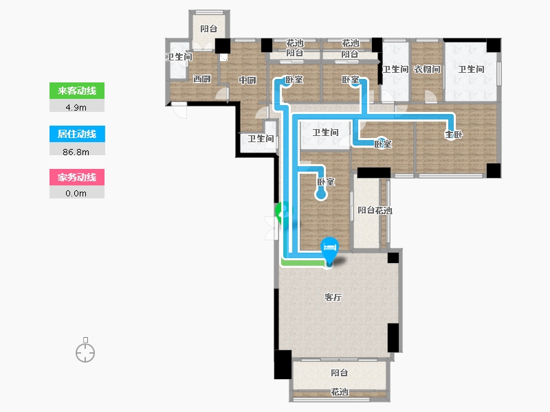 黑龙江省-鹤岗市-新天鹅堡-234.76-户型库-动静线