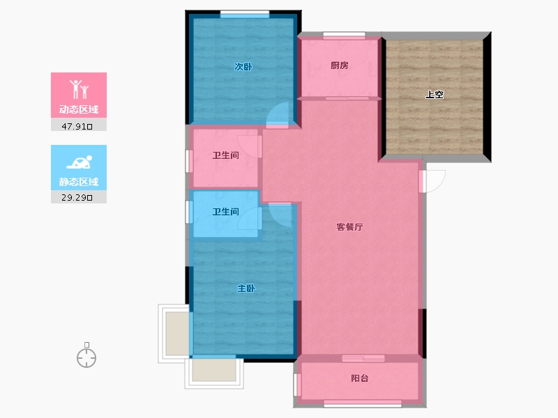 河南省-郑州市-亚星福邸-80.00-户型库-动静分区