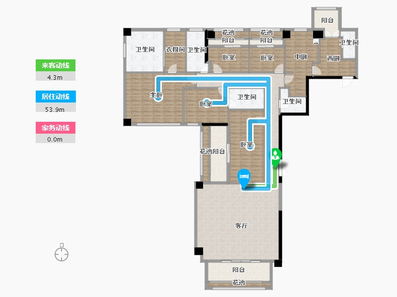 黑龙江省-鹤岗市-新天鹅堡-234.43-户型库-动静线