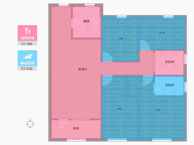 辽宁省-沈阳市-五矿·沈河金城-95.02-户型库-动静分区