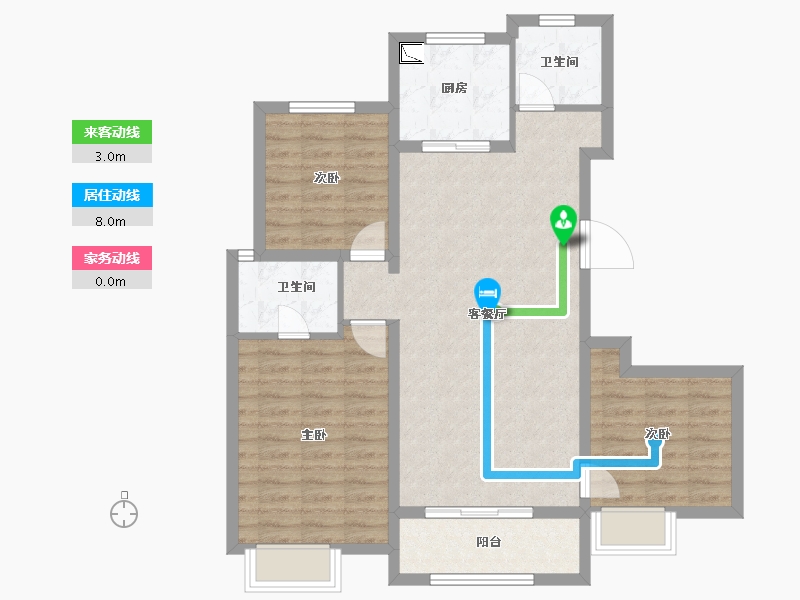 天津-天津市-锦绣大家-88.00-户型库-动静线