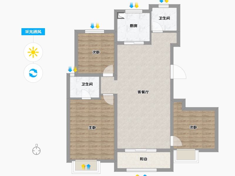 天津-天津市-锦绣大家-88.00-户型库-采光通风