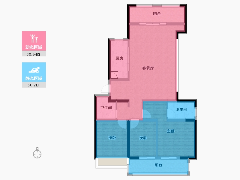 河南省-郑州市-绿都东澜岸-98.69-户型库-动静分区