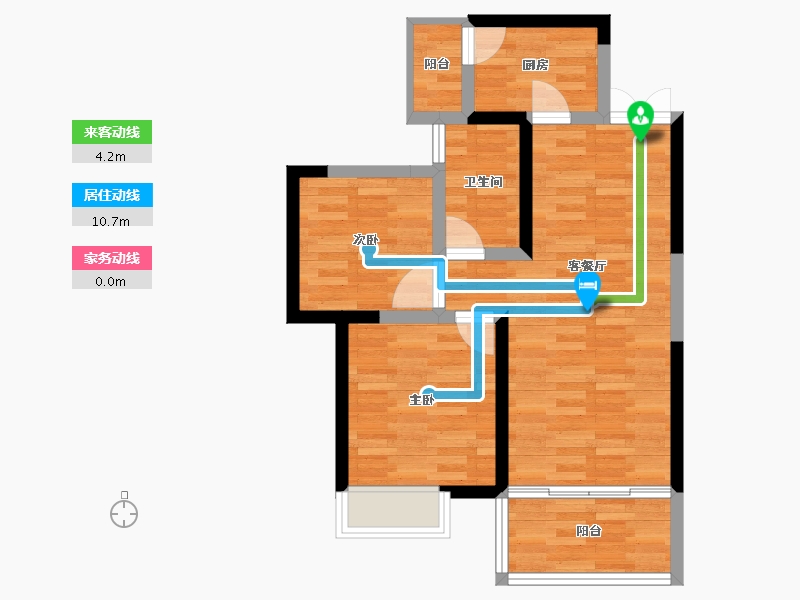 湖南省-株洲市-华晨山水豪庭-60.65-户型库-动静线