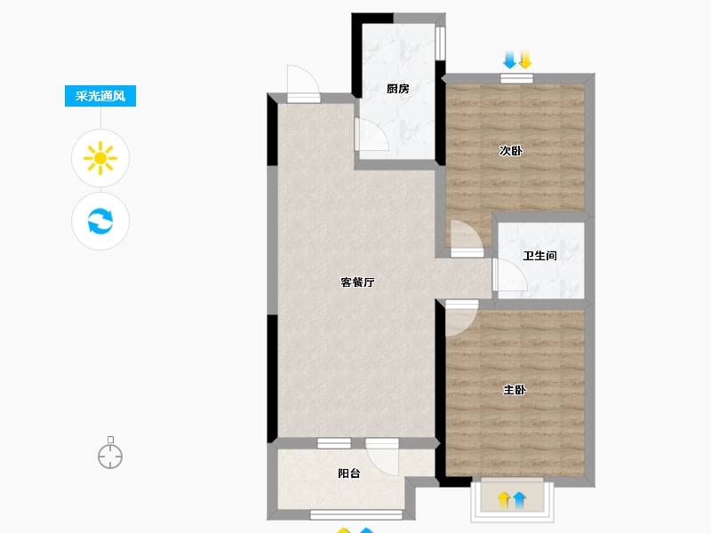 山东省-青岛市-仁洲观海-69.99-户型库-采光通风