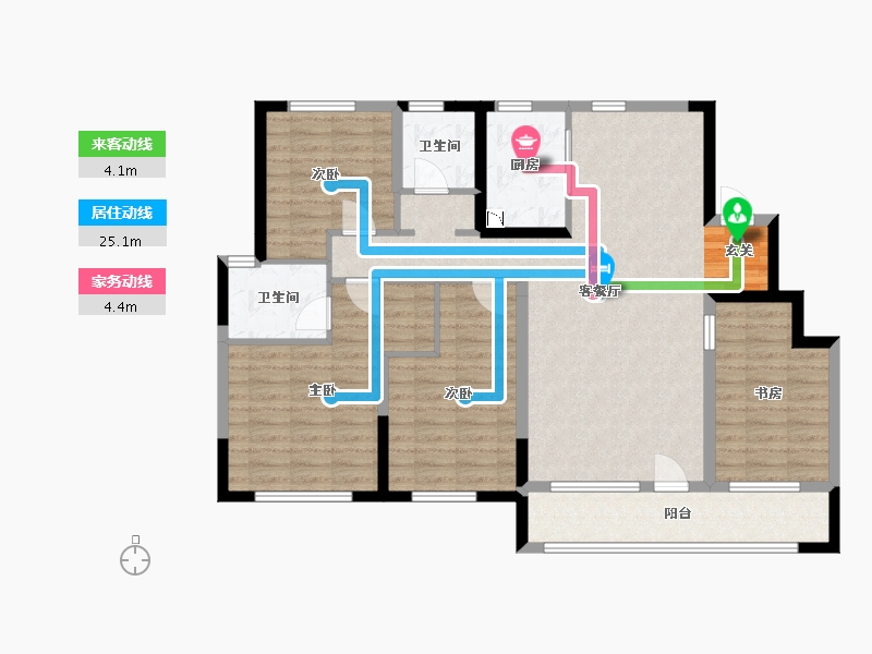 山东省-青岛市-绿地・国科健康科技小镇-111.20-户型库-动静线