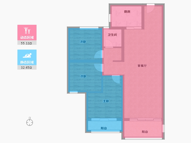 湖南省-长沙市-北辰中央公园-78.00-户型库-动静分区