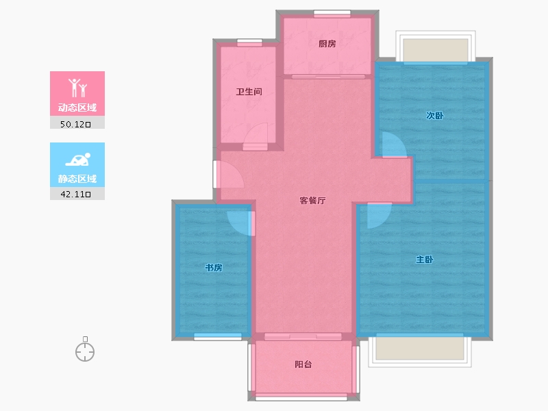 安徽省-滁州市-颐高唐宁府-82.71-户型库-动静分区