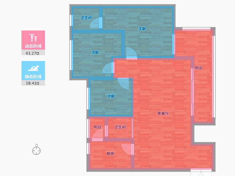 贵州省-铜仁市-德江印象-88.62-户型库-动静分区