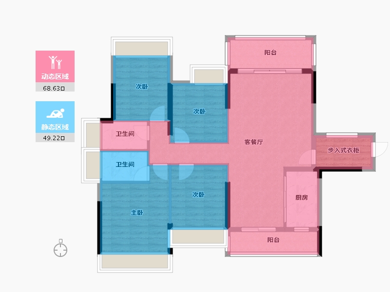 广东省-肇庆市-恒福尚品-105.90-户型库-动静分区