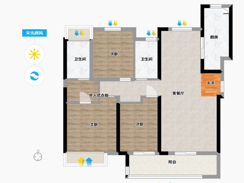 湖南省-长沙市-环球融创会展上东区-99.20-户型库-采光通风