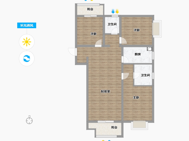 河南省-许昌市-万丰・铂金悦府-101.21-户型库-采光通风